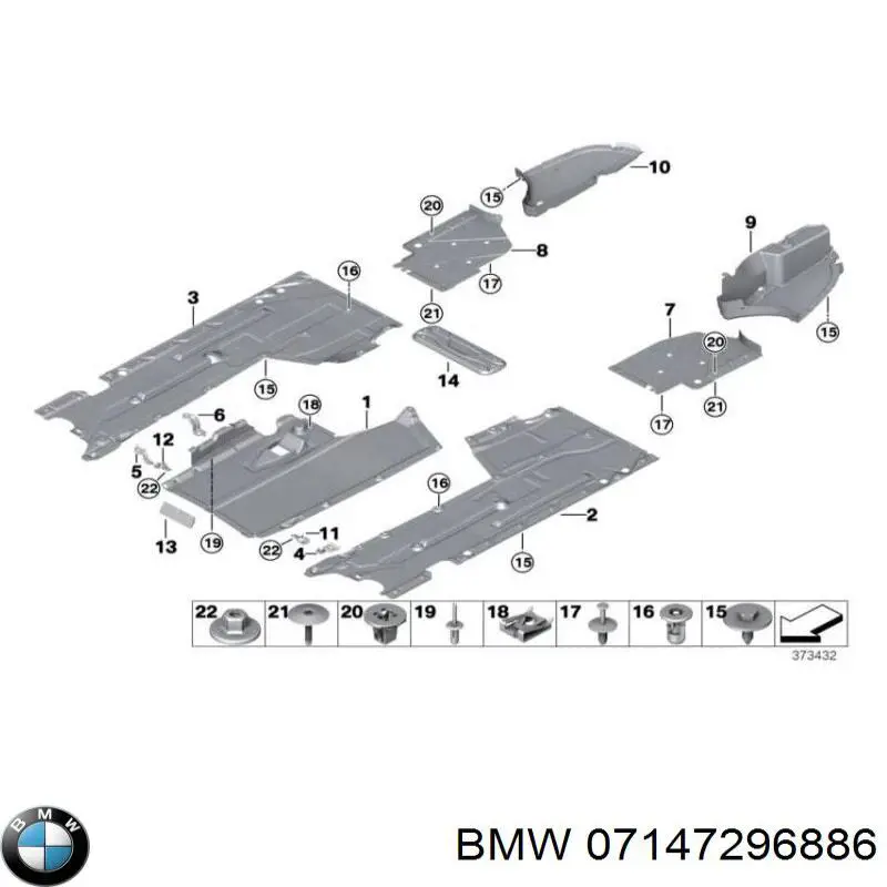 07147296886 BMW пістон (кліп кріплення підкрилки переднього крила)