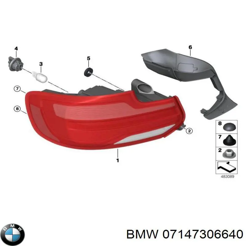 Пістон (кліп) кріплення обшивки дверей BMW 07147306640 ціна, від 4.16 USD