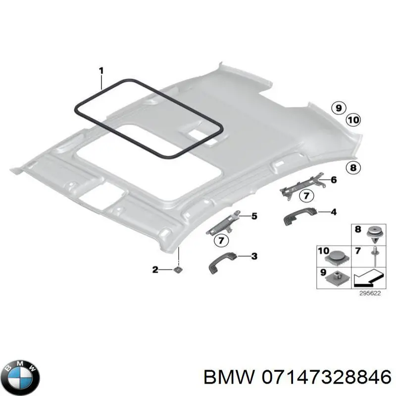 07147328846 BMW Пістон (кліп) кріплення підкрилки переднього крила