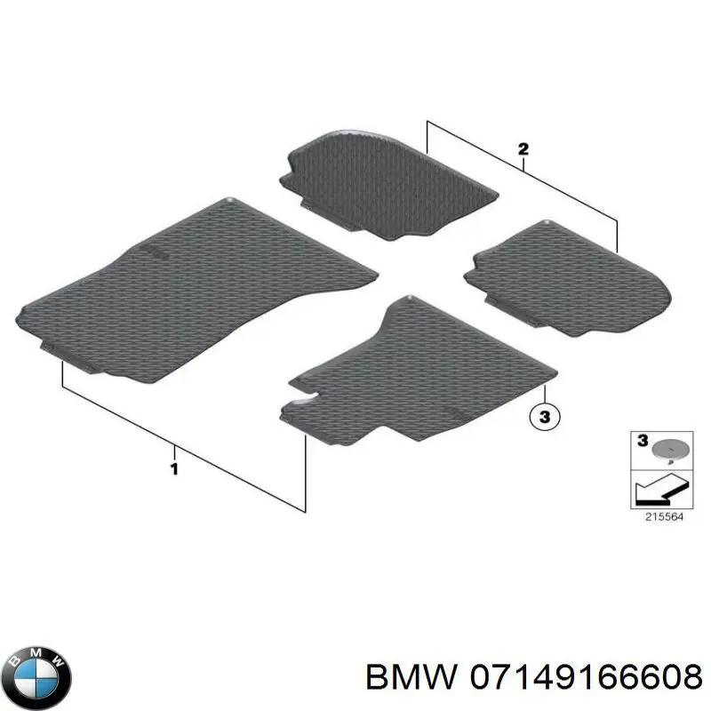 Кріплення килимків салонних, комплект BMW 07149166608 ціна, від 2.53 USD