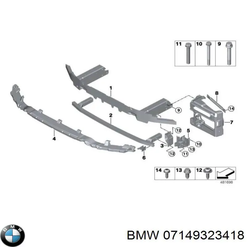 Болт переднього важеля, нижнього BMW 7149323418 ціна, від 9.41 USD