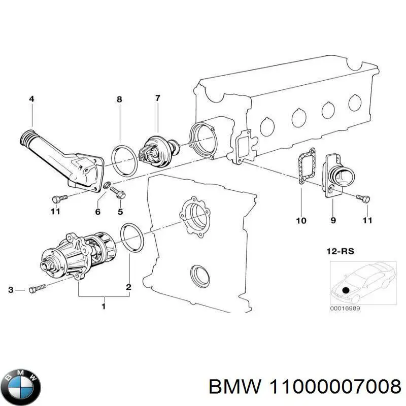 11000007008 BMW Набір прокладок двигуна