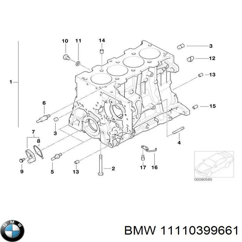 11110399661 BMW блок циліндрів двигуна