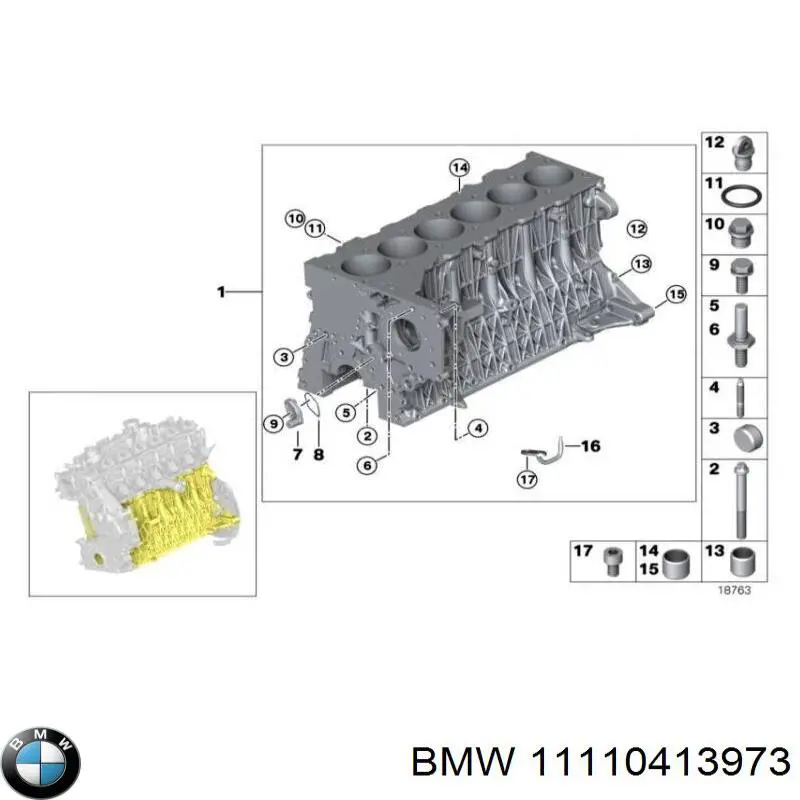 Блок двигуна BMW 11110413973 ціна, від 126.69 USD
