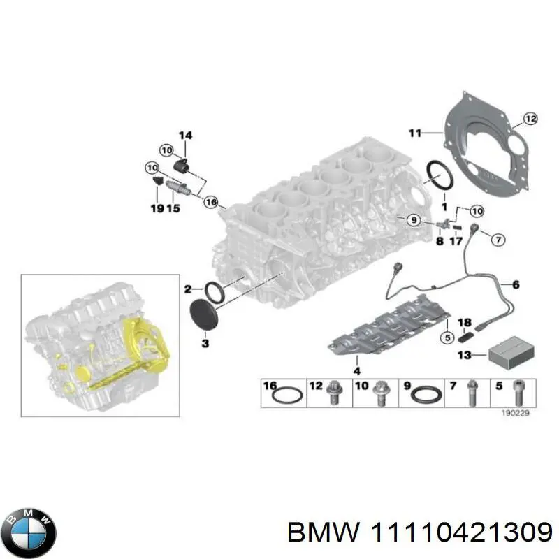 Блок циліндрів двигуна 11110421309 BMW