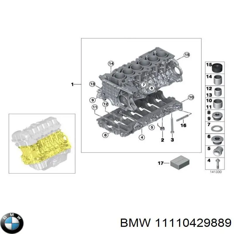 Купити 11110429889 BMW Блок двигуна