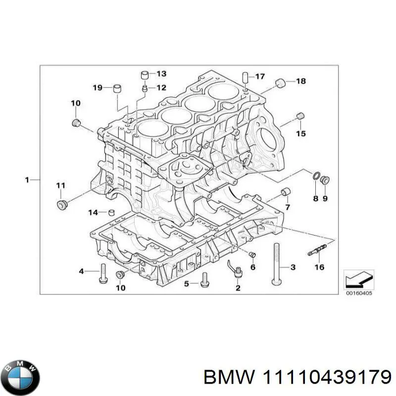 Блок циліндрів двигуна 11110439179 BMW