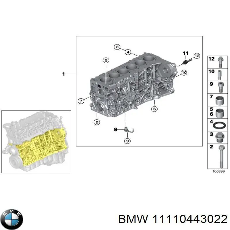 11110443022 BMW Блок циліндрів