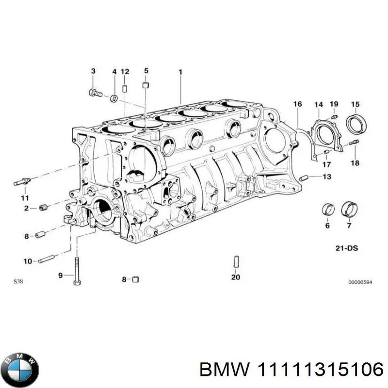 11111315106 BMW комплект прокладок двигуна, нижній