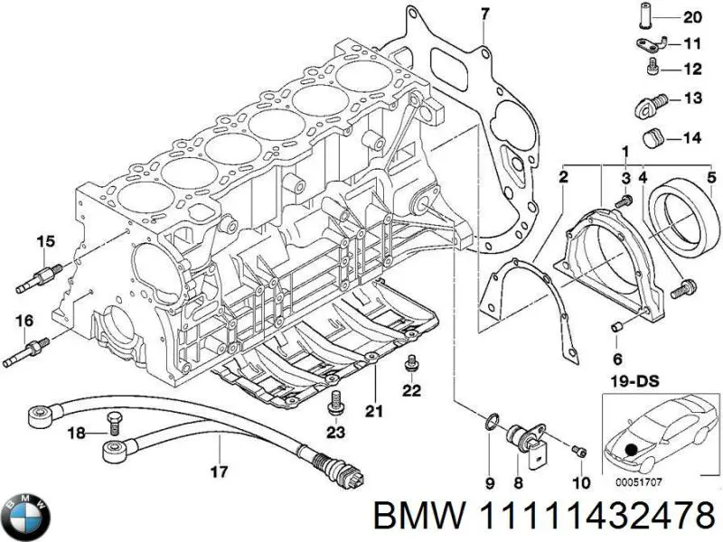 Комплект прокладок двигуна, нижній BMW 11111432478 ціна, від 87.58 USD