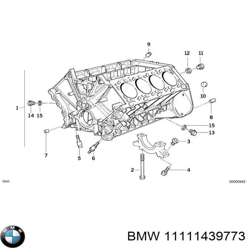 11111439773 BMW Блок циліндрів двигуна