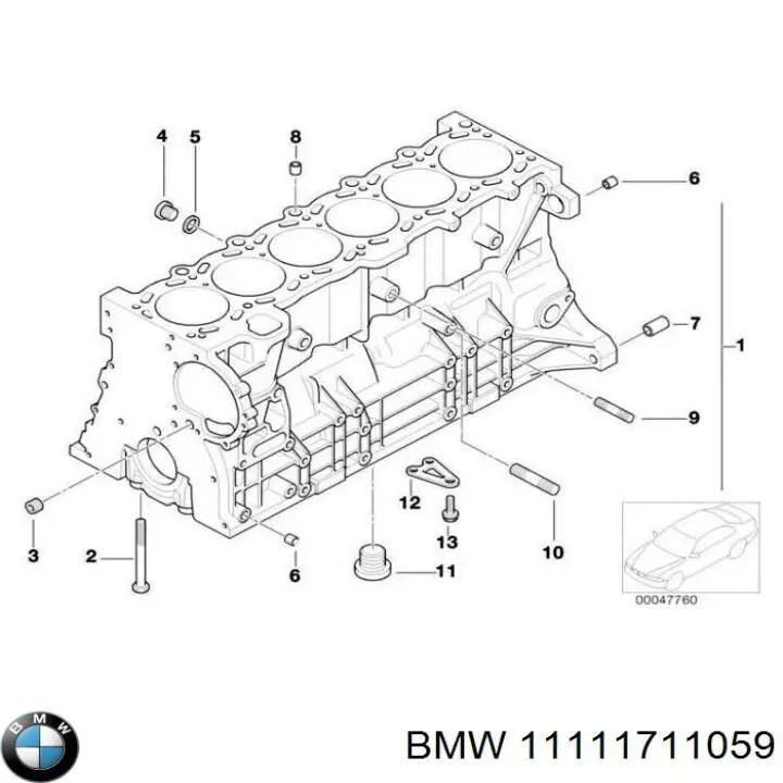 Блок двигуна BMW 11111711059 ціна, від 3968.07 USD