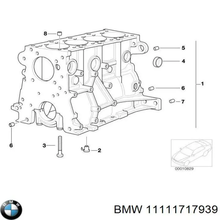 11111717939 BMW заглушка гбц/блоку циліндрів