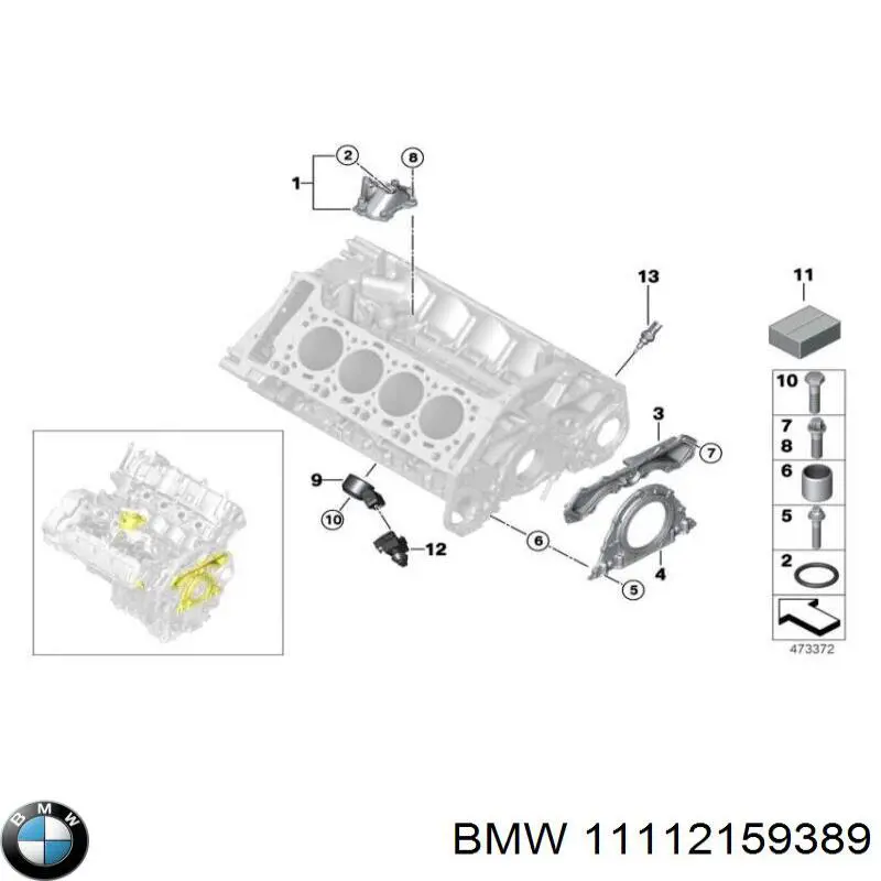 Комплект прокладок двигуна, нижній BMW 11112159389 ціна, від 149.14 USD