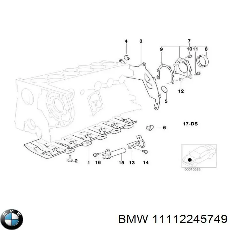 11112245749 BMW комплект прокладок двигуна, нижній