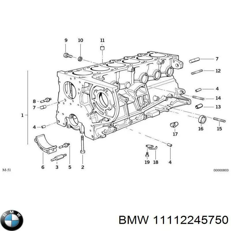11112245750 BMW Блок циліндрів двигуна