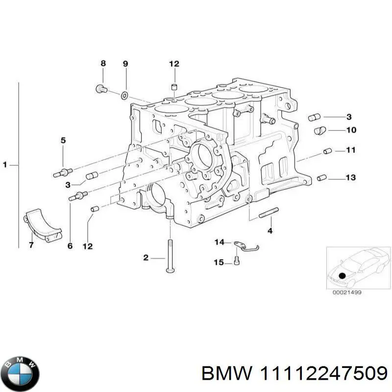 Блок циліндрів двигуна на BMW 5 (E39)