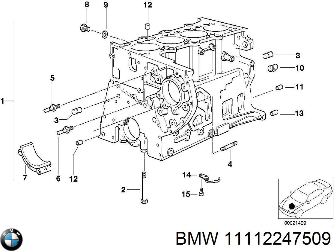 Блок циліндрів BMW 11112247509 ціна, від 96.69 USD