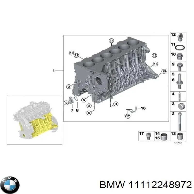 Блок циліндрів двигуна 11112248972 BMW