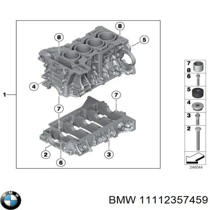 Блок циліндрів BMW 11112357459 ціна, від 190.46 USD