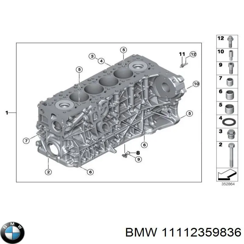 Блок циліндрів двигуна 11112359836 BMW