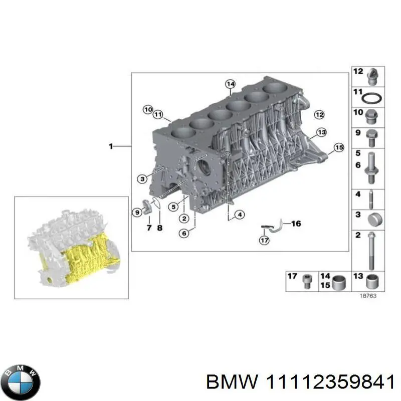Блок циліндрів BMW 11112359841 ціна, від 1241.53 USD