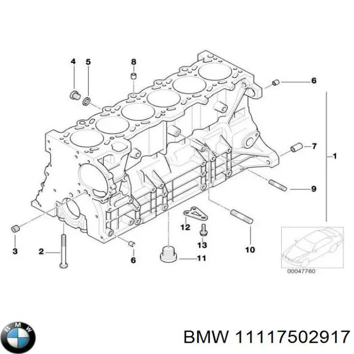 Блок циліндрів BMW 11117502917 ціна, від 4204.67 USD