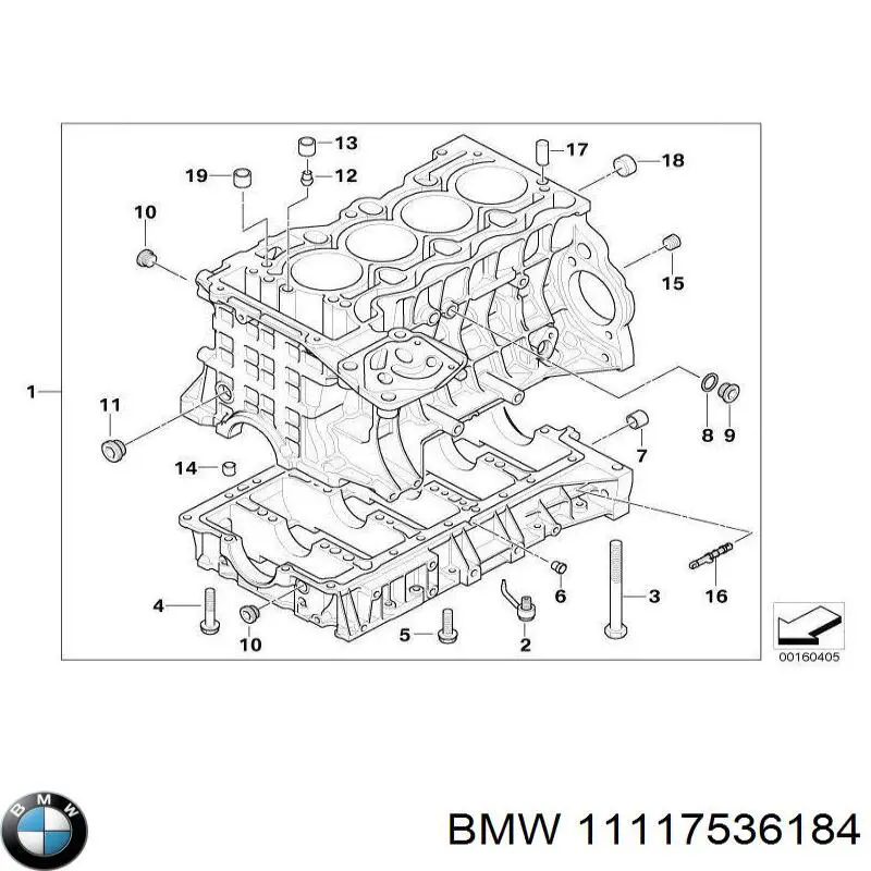 Блок циліндрів двигуна 11117536184 BMW