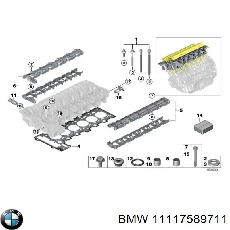 11117589711 BMW Болт кріплення головки блоку циліндрів