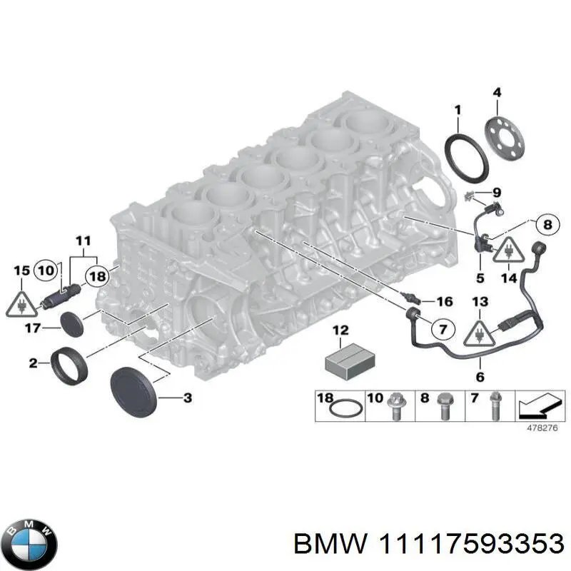 Купити 11117593353 BMW Сальник коленвала передній