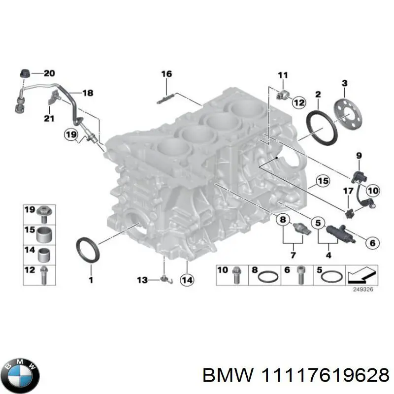 Ремкомплект головного гальмівного циліндру 11117619628 BMW