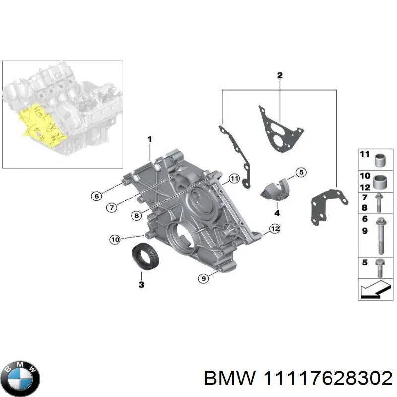 Прокладка адаптера маслянного фільтра 11117628302 BMW