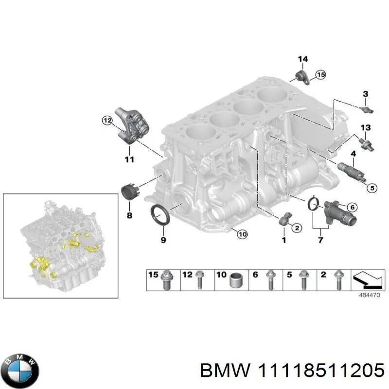 Штуцер блоку системи охолодження на BMW X2 (F39)