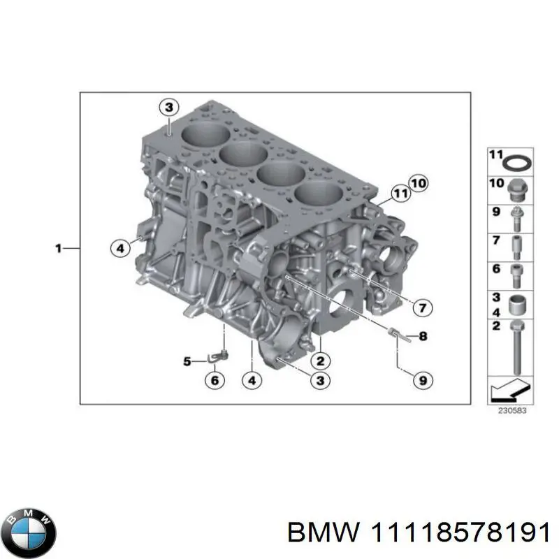 11118578191 BMW Болт кріплення головки блоку циліндрів