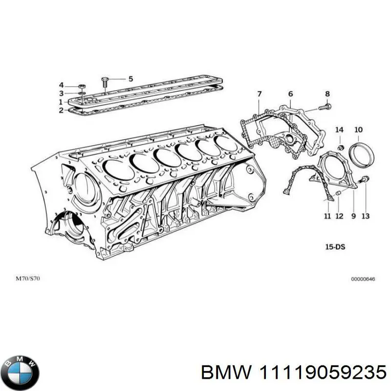 11119059235 BMW Комплект прокладок двигуна, нижній