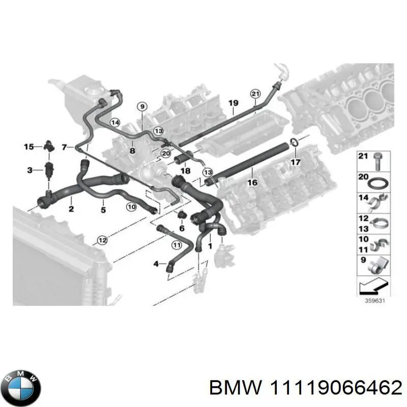 Комплект прокладок двигуна, нижній BMW 11119066462 ціна, від 185.03 USD