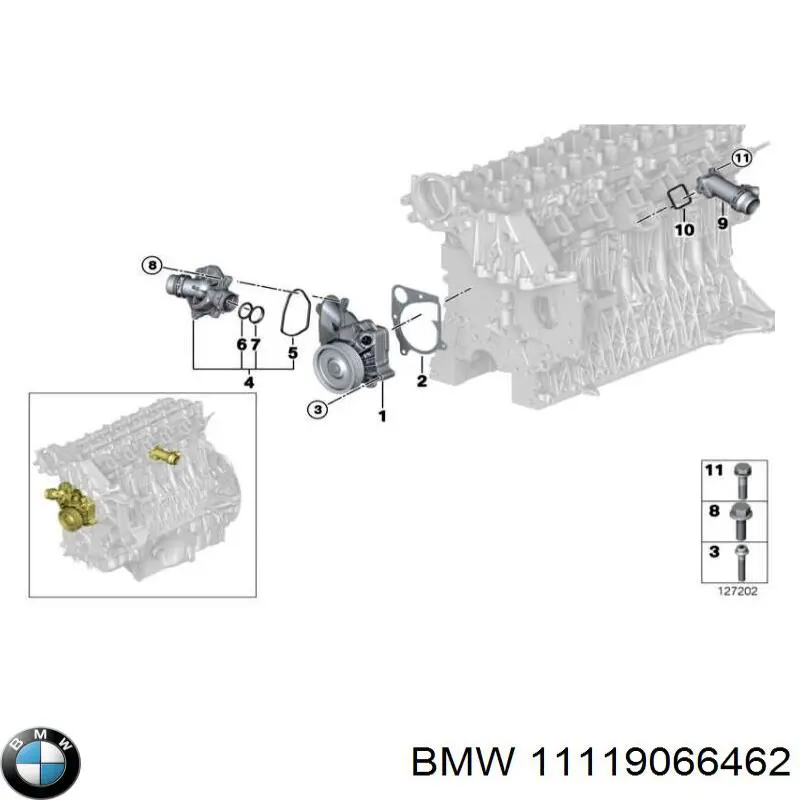 Купити 11119066462 BMW Комплект прокладок двигуна, нижній