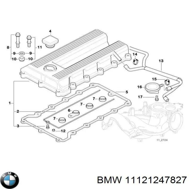 11121247827 BMW Кришка двигуна