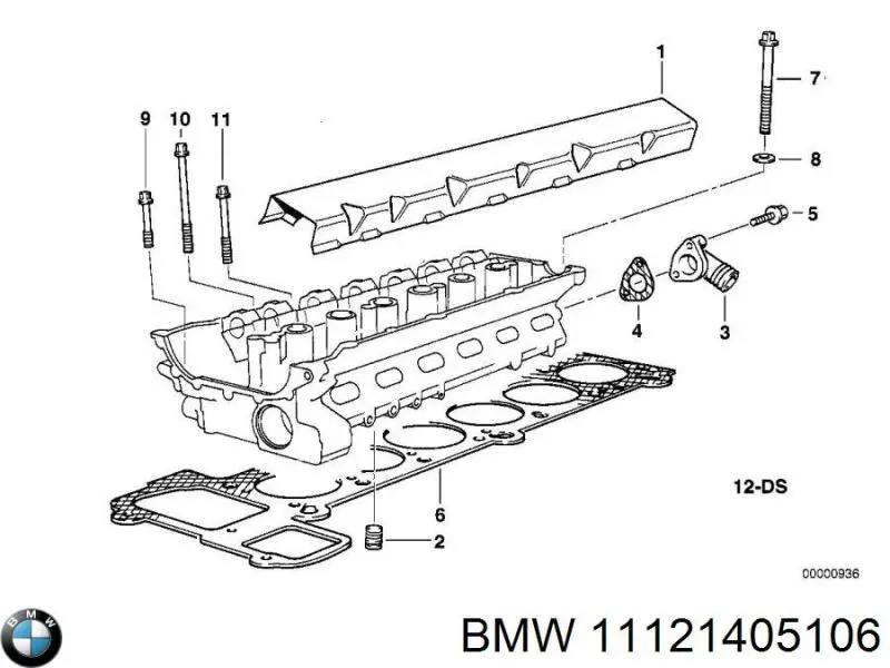 11121405106 BMW Прокладка під головку