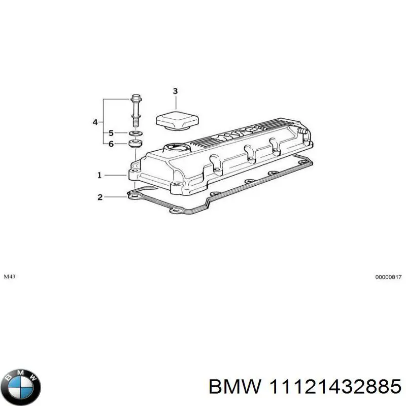 11121432885 BMW прокладка клапанної кришки двигуна
