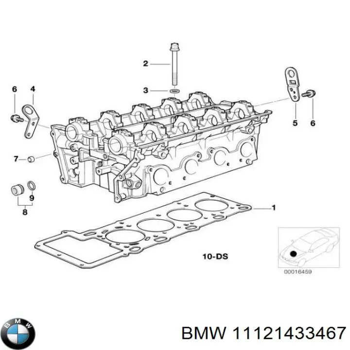 Прокладка головки блока циліндрів (ГБЦ), права BMW 11121433467 ціна, від 65.74 USD