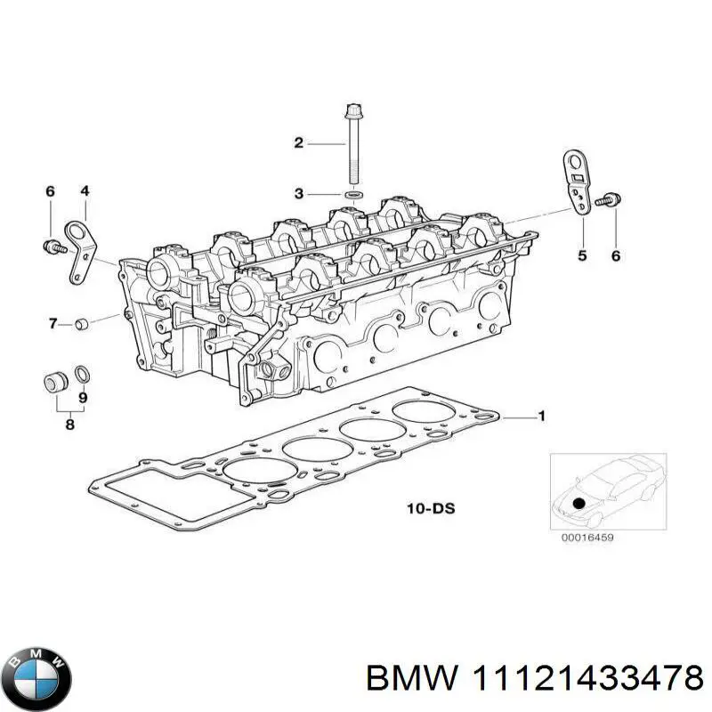 11121433478 BMW прокладка головки блока циліндрів (гбц, ліва)