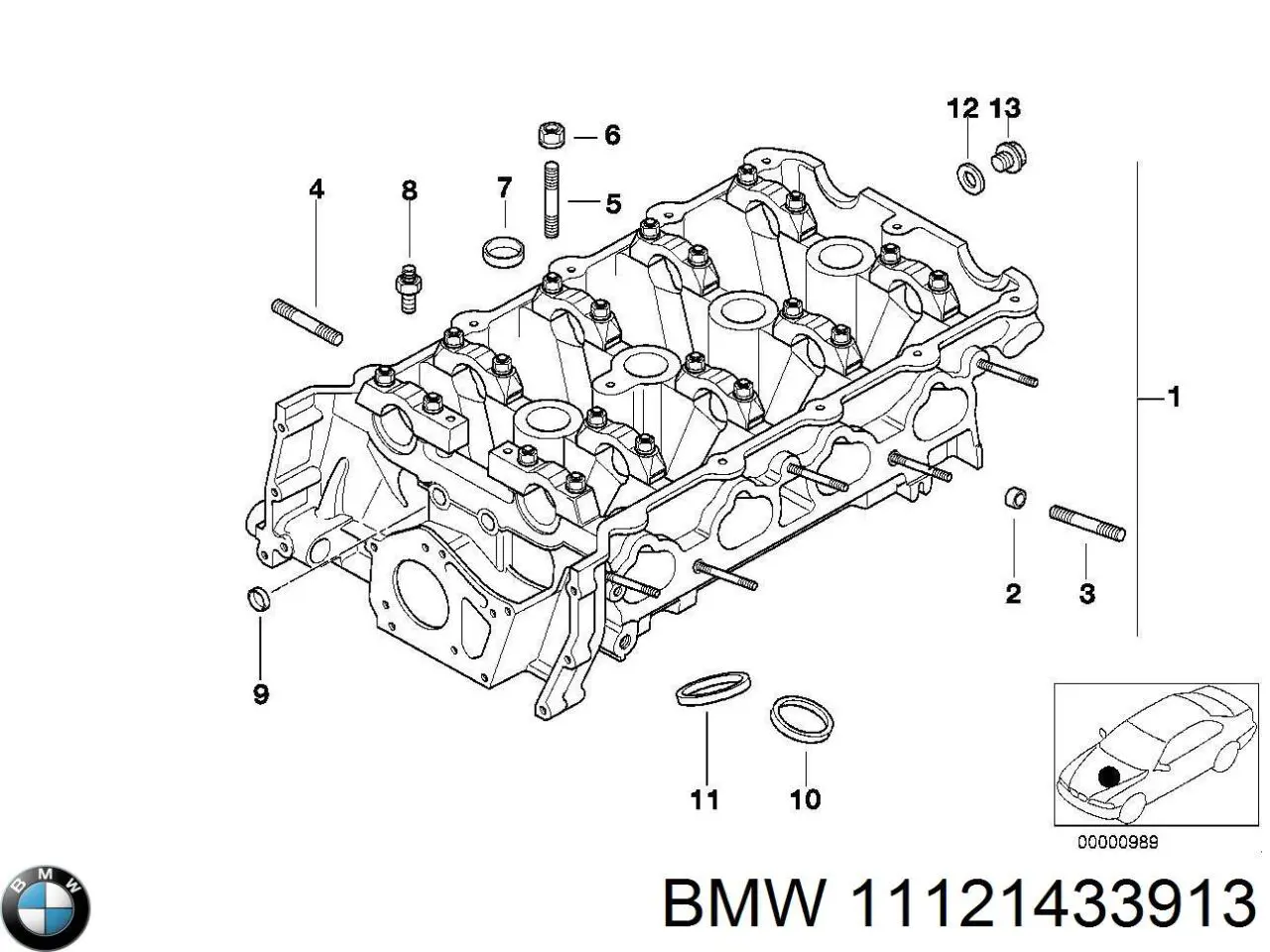 Головка двигуна BMW 11121433913 ціна, від 2768.89 USD