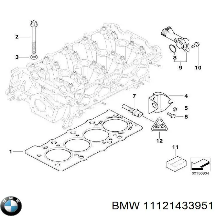 11121433951 BMW прокладка головки блока циліндрів (гбц)