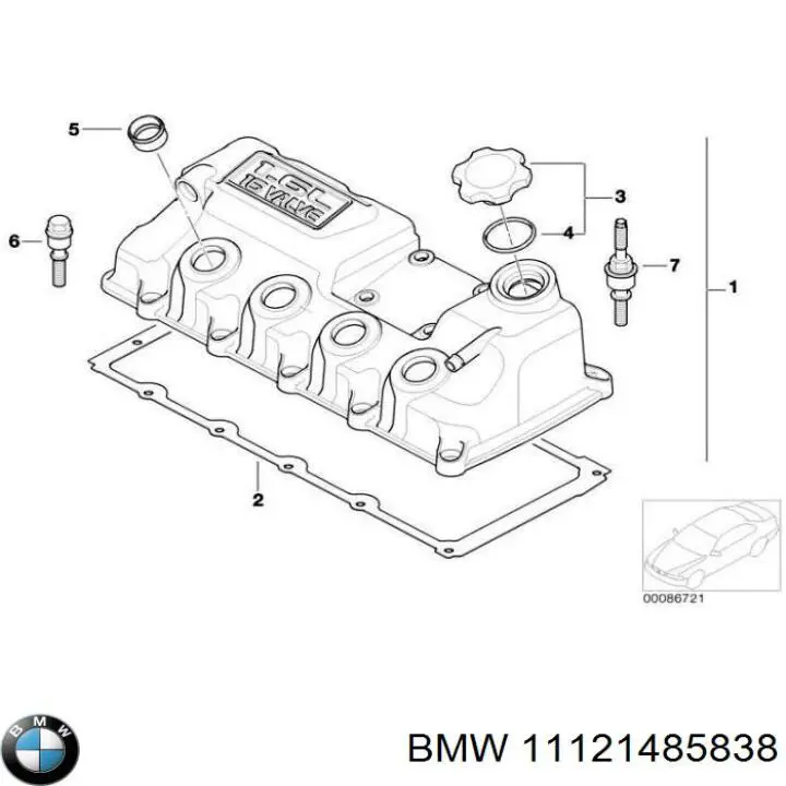 Прокладка клапанної кришки двигуна BMW 11121485838 ціна, від 14.34 USD