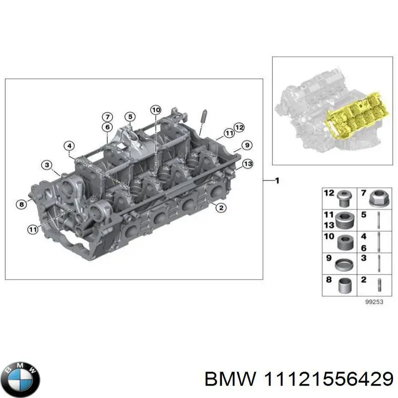 Головка блока циліндрів (ГБЦ) 11121556429 BMW