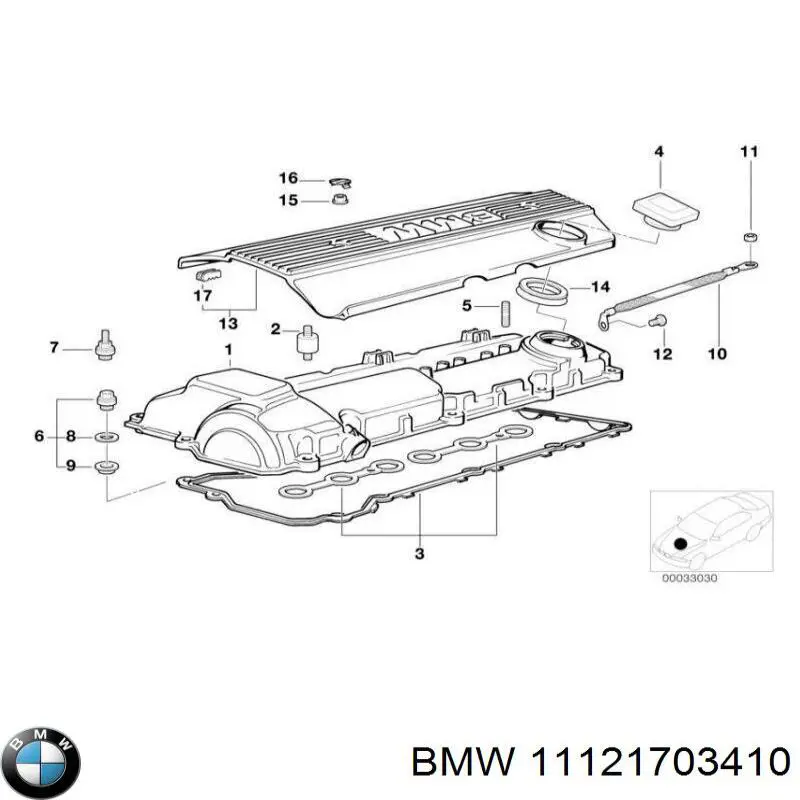Купити 11121703410 BMW Кільце ущільнювача маслозаливної горловини