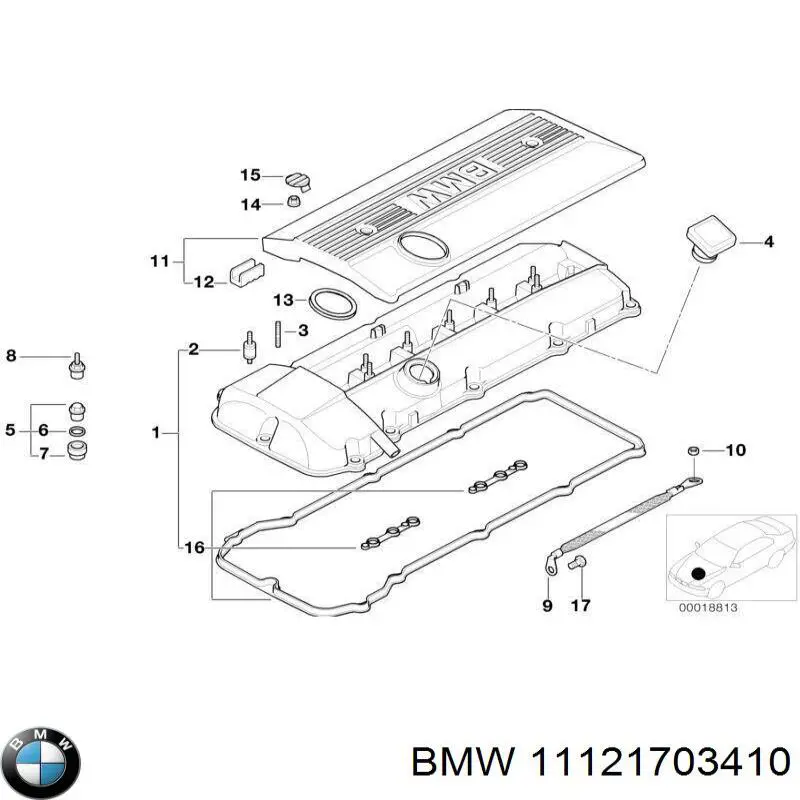 11121703410 BMW кільце ущільнювача маслозаливної горловини