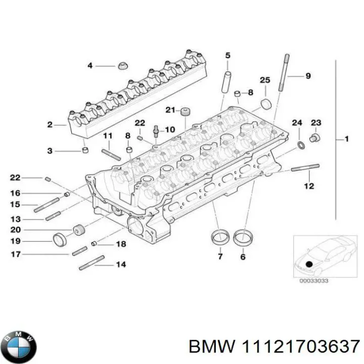 Головка блока циліндрів (ГБЦ) 11121703637 BMW