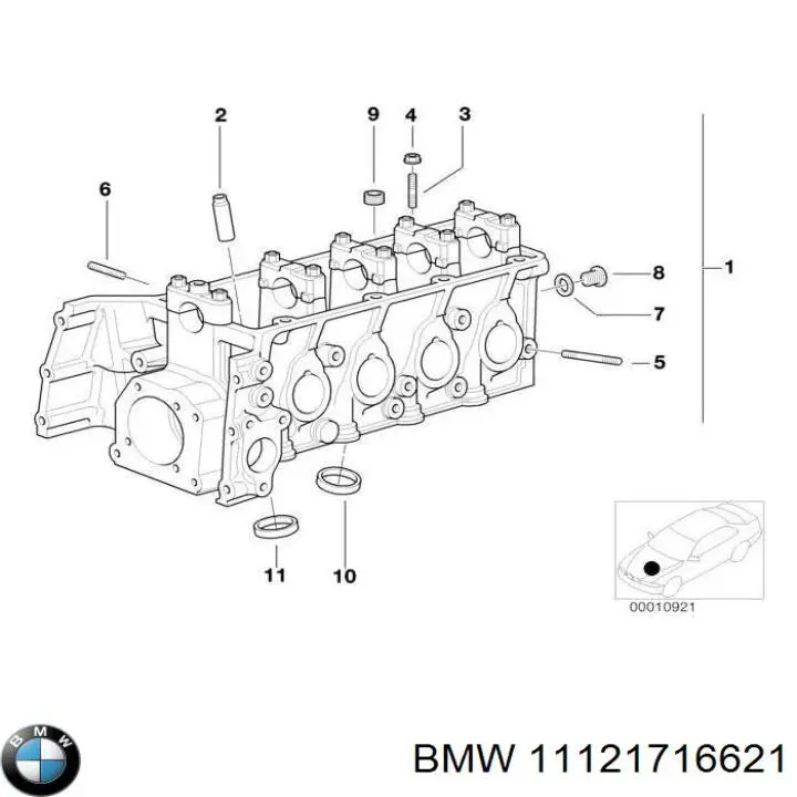 Головка двигуна BMW 11121716621 ціна, від 28.22 USD